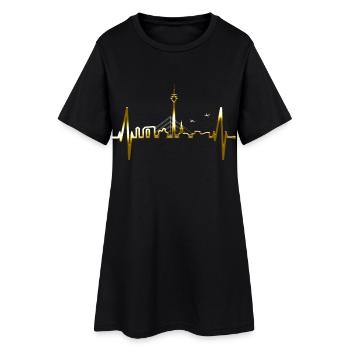 Dusseldorf Skyline Heartbeat Cher Düsseldorf - Robe T-shirt Femme - noir - Devant