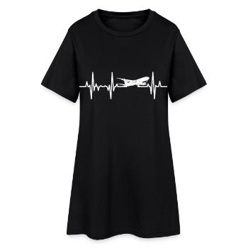 ECG de battement de cœur d’avion - Robe T-shirt Femme - noir - Devant