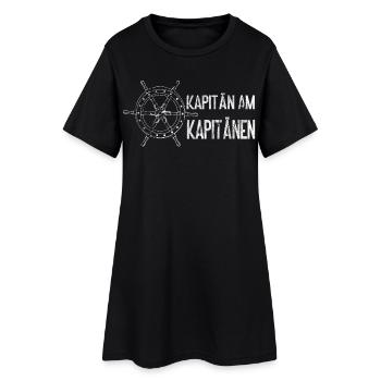 Kapitän am Kapitänen Steuerradn - Frauen T-Shirt-Kleid - Schwarz - Vorne