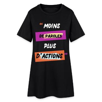 Motivation moins de paroles plus d actions - Robe T-shirt Femme - noir - Devant