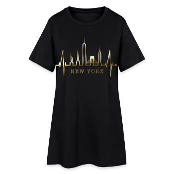 New York Skyline coeur coeur USA cadeau NY - Robe T-shirt Femme - noir - Devant