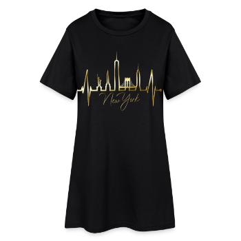 New York Skyline coeur coeur USA cadeau NY - Robe T-shirt Femme - noir - Devant