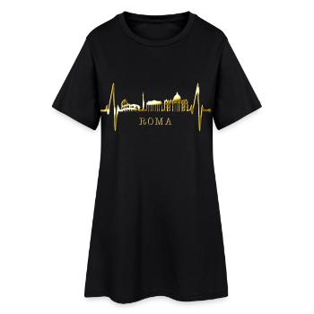 Rome Colisée Heartbeat Roma Skyline Rome Italie - Robe T-shirt Femme - noir - Devant