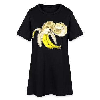 Schlange Banane - Frauen T-Shirt-Kleid - Schwarz - Vorne