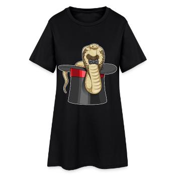 Schlange Zauberer Zylinder - Frauen T-Shirt-Kleid - Schwarz - Vorne
