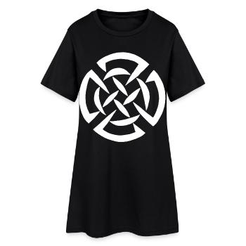 White Celtic graffiti - Women’s T-Shirt Dress - black - Front
