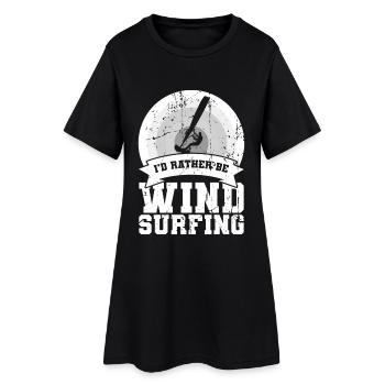 Drôle de dicton de planche à voile - Robe T-shirt Femme - noir - Devant