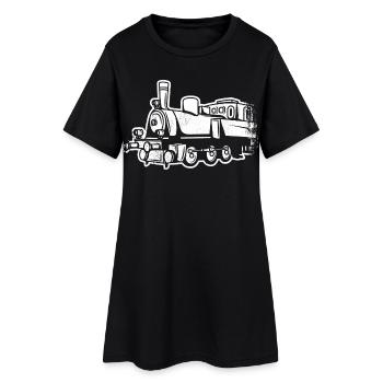 Steam locomotive sketch - Women’s T-Shirt Dress - black - Front
