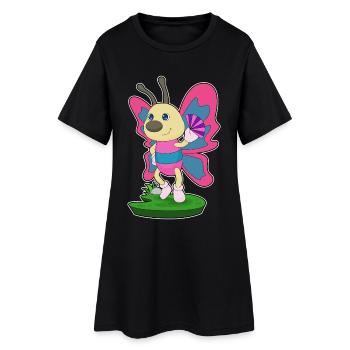 Ventilateur portatif papillon - Robe T-shirt Femme - noir - Devant