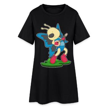 Butterfly Musician Guitar Music - Women’s T-Shirt Dress - black - Front