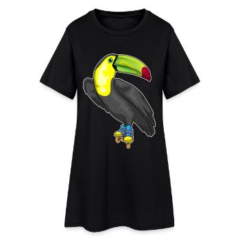 Tukan Inline skating Inline skates - Frauen T-Shirt-Kleid - Schwarz - Vorne