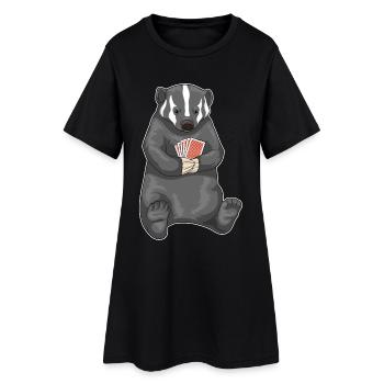 Cartes de poker Badger - Robe T-shirt Femme - noir - Devant