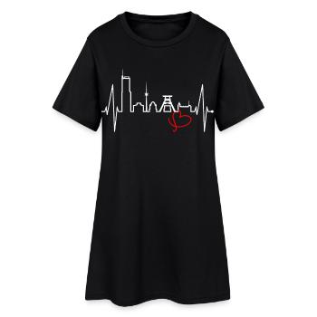 Essen Skyline Herzschlag Ruhrpott Fan Herz Essener - Robe T-shirt Femme - noir - Devant