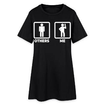 Eiscreme Liebhaber Strichmännchen - Frauen T-Shirt-Kleid - Schwarz - Vorne