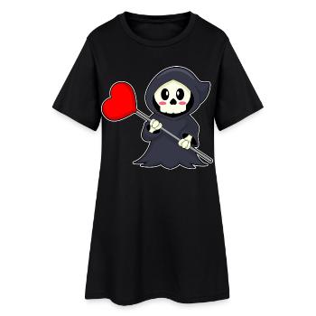Grim Reaper Halloween Heart - Women’s T-Shirt Dress - black - Front