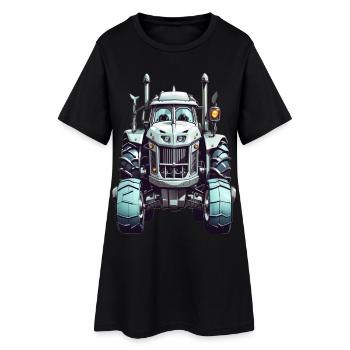 Tracteur avec des yeux - Robe T-shirt Femme - noir - Devant