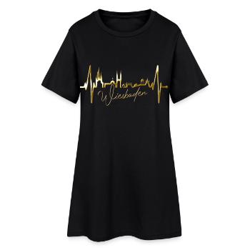 Wiesbaden Skyline Herzschlag Fan Herz Hessen Liebe - Robe T-shirt Femme - noir - Devant
