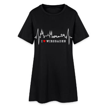 Wiesbaden Skyline Herzschlag Fan Herz Hessen Liebe - Robe T-shirt Femme - noir - Devant