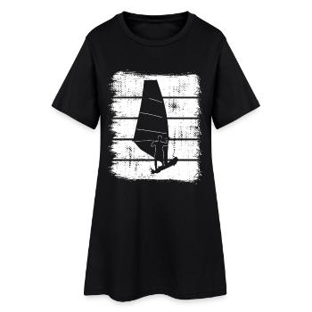 Windsurfen Skizze - Frauen T-Shirt-Kleid - Schwarz - Vorne