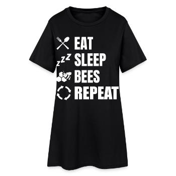 Eating, sleeping, beekeeping, repeating - Women’s T-Shirt Dress - black - Front