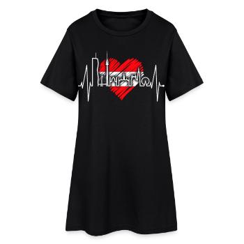 Vienne Skyline Heartbeat Autriche Love Vienne - Robe T-shirt Femme - noir - Devant