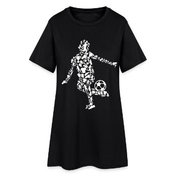 Soccer Player Drawing - Women’s T-Shirt Dress - black - Front