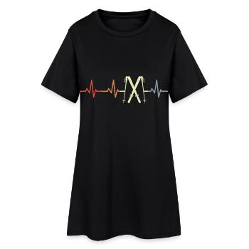 Skieur ECG Heartline - Robe T-shirt Femme - noir - Devant