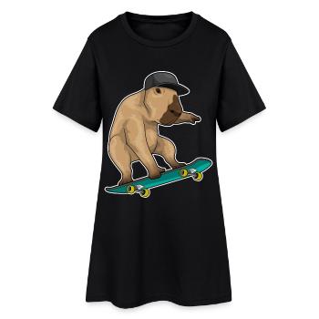 Capybara Skater Skateboard Sport - Robe T-shirt Femme - noir - Devant