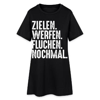 Zielen Werfen Fluchen Nochmal Spruch Bouler - Frauen T-Shirt-Kleid - Schwarz - Vorne