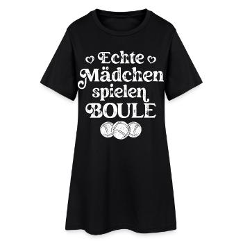 Echte Mädchen spielen Boule Bouler Boccia Spiel - Frauen T-Shirt-Kleid - Schwarz - Vorne