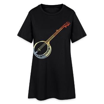 Croquis de banjo vintage - Robe T-shirt Femme - noir - Devant