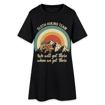 Équipe de randonnée Sloth Defectier - Robe T-shirt Femme - noir - Devant