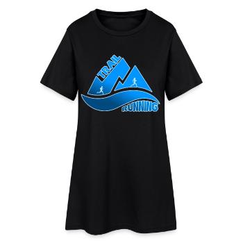 Trail Running Berge Mann Frau - Frauen T-Shirt-Kleid - Schwarz - Vorne