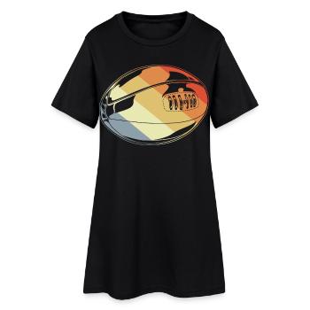 Ballon de rugby vintage - Robe T-shirt Femme - noir - Devant