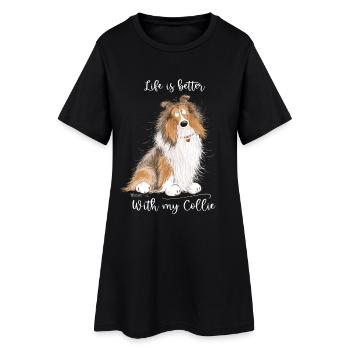 Collie Dogs Saying Collie Rough I Longhair Collie - Robe T-shirt Femme - noir - Devant