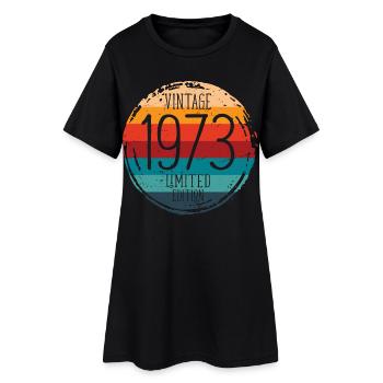 Vintage 1973 Geschenkidee zur Geburtstagsparty - Frauen T-Shirt-Kleid - Schwarz - Vorne