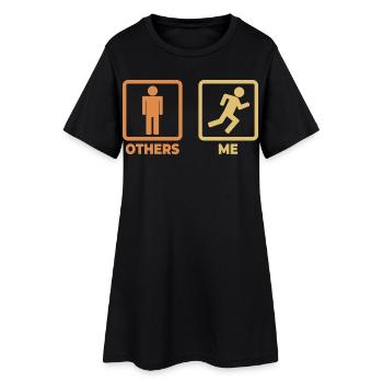 Figurines de bâton de coureur - Robe T-shirt Femme - noir - Devant