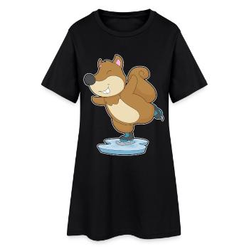 Écureuils patinage sur glace patins à glace - Robe T-shirt Femme - noir - Devant