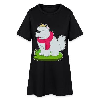 Couronne de chien - Robe T-shirt Femme - noir - Devant