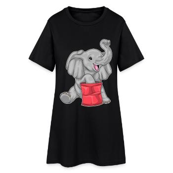 Chips d’éléphant - Robe T-shirt Femme - noir - Devant