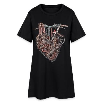 Machines mécaniques deux-roues coeur - Robe T-shirt Femme - noir - Devant