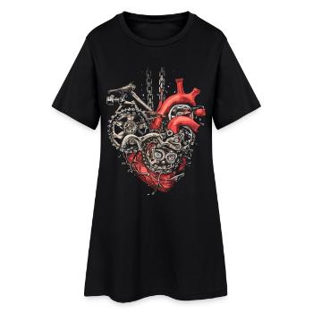 Cœur de mécanicien de vélo - Amateurs de vélo - Robe T-shirt Femme - noir - Devant