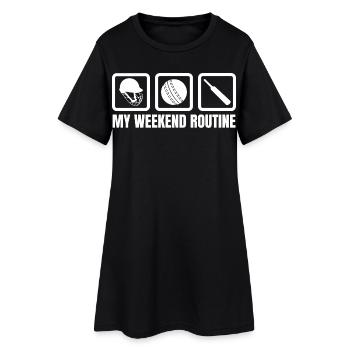 Week-end de cricket - Robe T-shirt Femme - noir - Devant