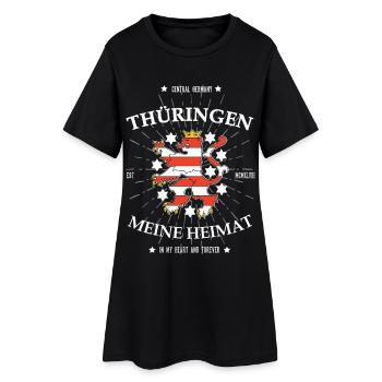 Thüringen, Meine Heimat: Mit dem Wappentier - Frauen T-Shirt-Kleid - Schwarz - Vorne