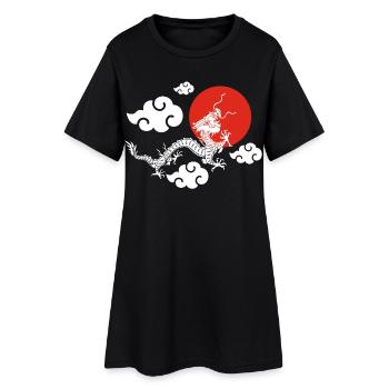 L'envol du dragon blanc - Robe T-shirt Femme - noir - Devant