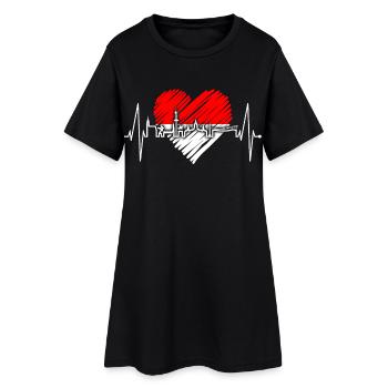 Hannover Skyline Herzschlag Fan Liebe Hannöversch - Robe T-shirt Femme - noir - Devant