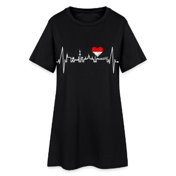 Hannover Skyline Herzschlag Fan Liebe Hannöversch - Robe T-shirt Femme - noir - Devant