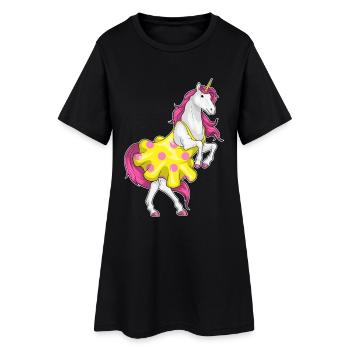 Einhorn Polka Dots Kleid - Frauen T-Shirt-Kleid - Schwarz - Vorne