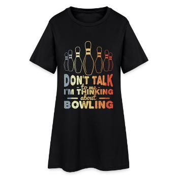 Vintage Bowling - Frauen T-Shirt-Kleid - Schwarz - Vorne