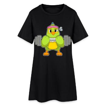 Parrot Bodybuilder Barbell Bodybuilding - Robe T-shirt Femme - noir - Devant